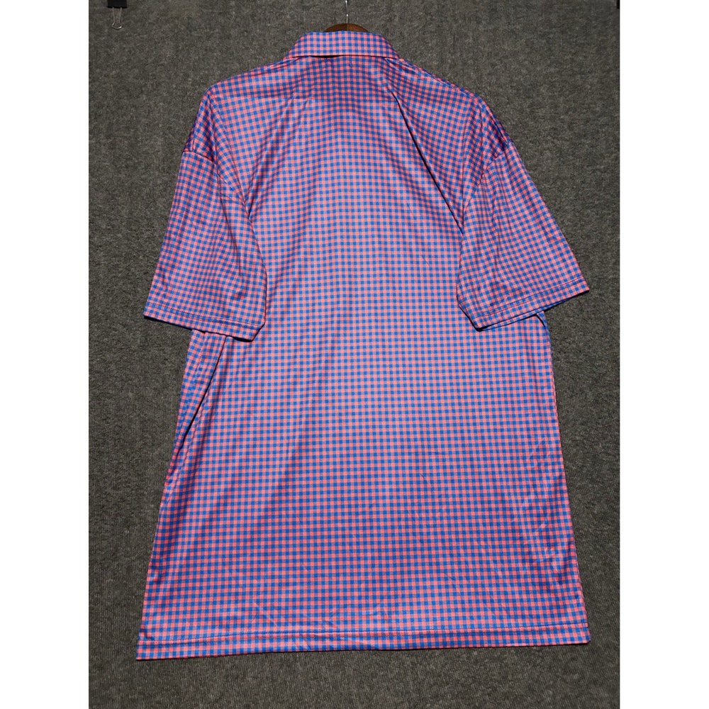 Collars & co polo shirt mens check pattern size 2XLT performance short sleeve - Picture 3 of 7